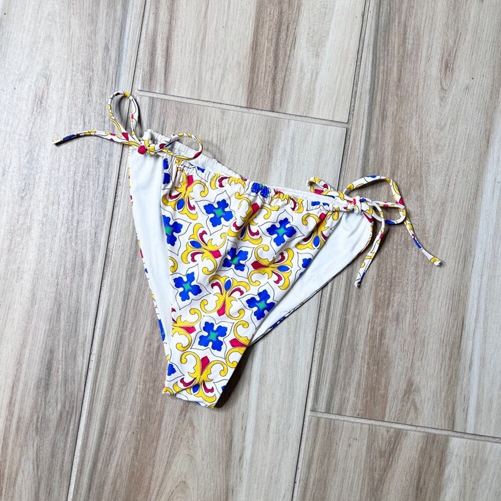 WeWoreWhat Ruched String Bottom In Pearl Tile Size L - Picture 4 of 8